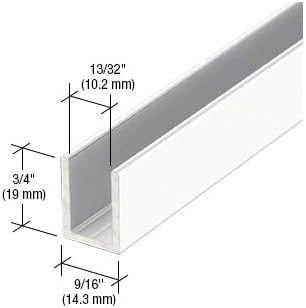 Brixwell SDCD38W-XCP5 White 3/8" Fixed Panel Shower Door Deep U-Channel - Image 2