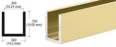 Brixwell SDCD38SB-CCP18 Satin Brass 3/8" Fixed Panel Shower Door Deep U-Channel - Image 6