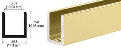 Brixwell SDCD38SB-CCP18 Satin Brass 3/8" Fixed Panel Shower Door Deep U-Channel - Image 6