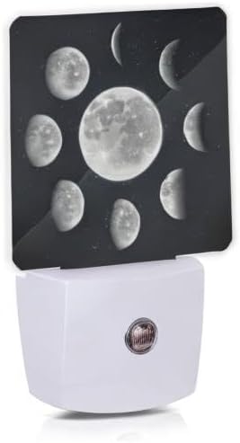 Smoaffly Moon Phases Night Light Plug-in LED Nightlights Auto Sensor Night Lamp - Image 8