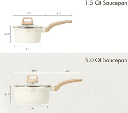 CAROTE 1.5Qt & 3.0Qt Sauce Pan Sets - Image 2
