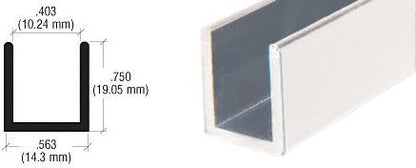 Brixwell SDCD38A-XCP5 Satin Anodized 3/8" Fixed Panel Shower Door Deep U-Channel - Image 8