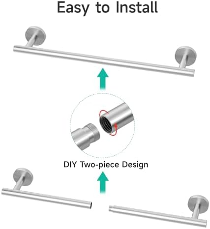 ushower 4pcs brushed nickel bathroom accessories set, 18-inch, view 10