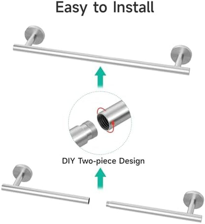 ushower 4pcs brushed nickel bathroom accessories set, 18-inch, view 10