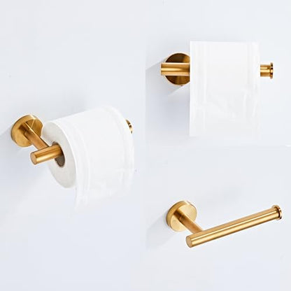 brushed gold bathroom hardware set 5 piece with showing dimensions