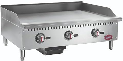 Kratos 36" Wide Commercial Restaurant Gas Countertop Griddle, Thermostatic by Kratos