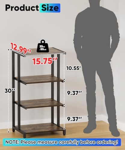 4-tier wooden media stand, av media stand corner shown in use