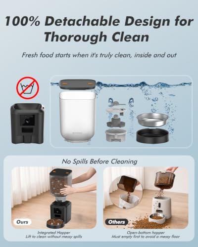 automatic dog feeder with 2k cameras - 8l/, front angle view