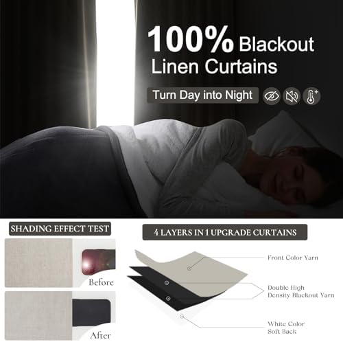 qjmydeco 100% blackout curtains 45 inches long 2 shown in use