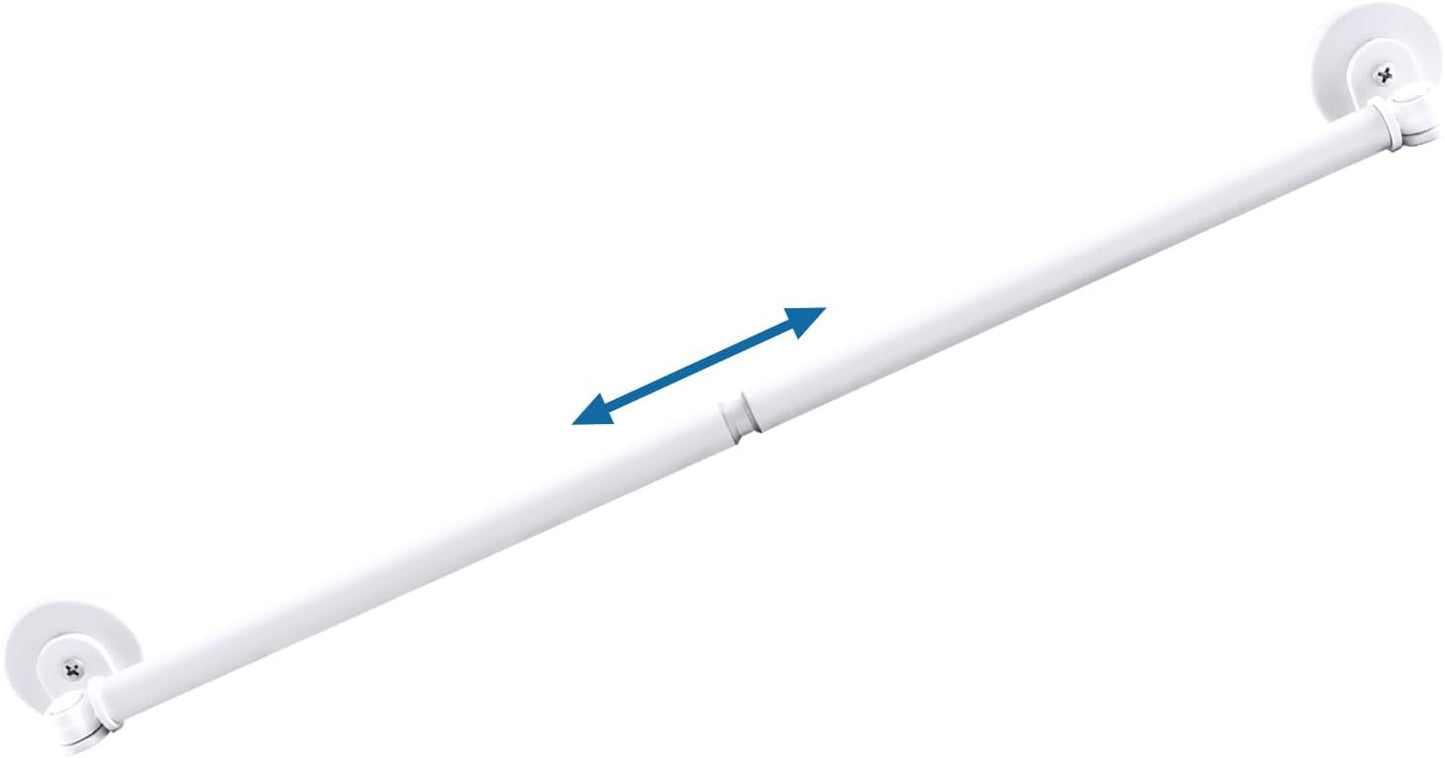 Magnetic Curtain Rod for Metal Door 16"-28", Magnet Cafe Curtain Rod For Small Window No Drill Rods Magnetic Sash Rods, White, 1 Pack