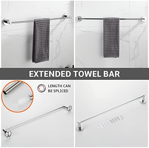bgl bathroom accessory set chrome 4 pieces bathroom shown in use