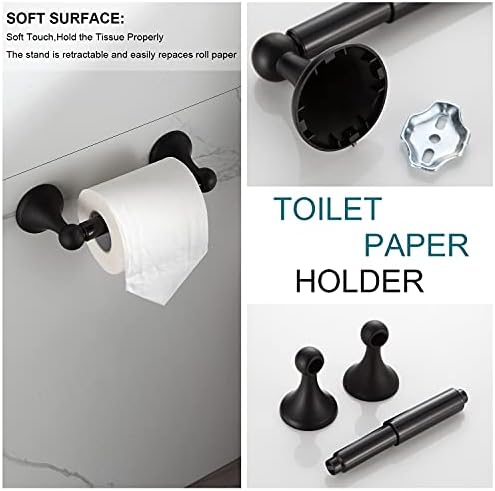 bgl bathroom accessory set, matte black adjustable expandable, package contents
