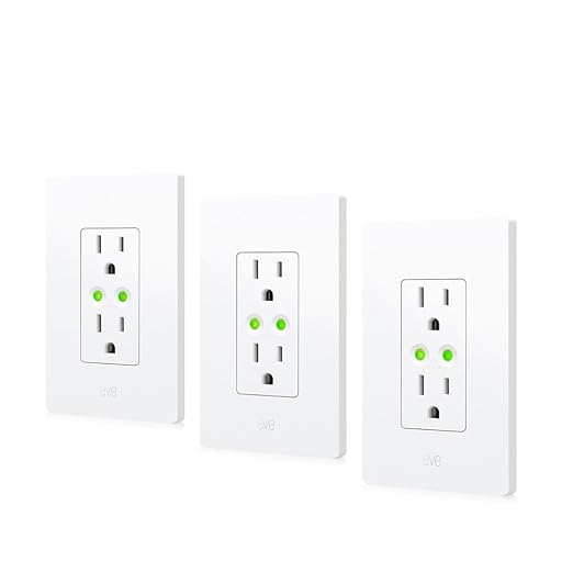 Eve Energy Outlet 3-Pack – Smart Outlet & Power Meter, App & Voice Control by Eve