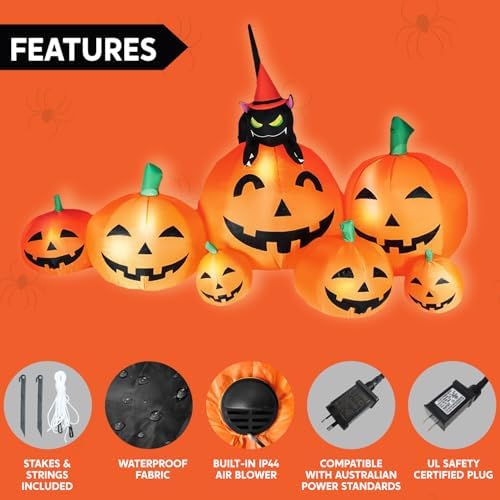 Joiedomi 7 FT Long Halloween Inflatables Pumpkin Outdoor Decorations, 7 Pumpk...
