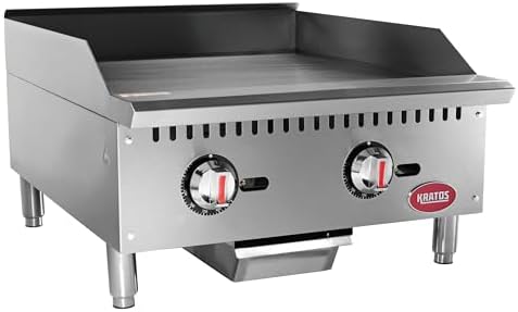 Kratos 24" Wide Commercial Restaurant Gas Countertop Griddle, Thermostatic by Kratos