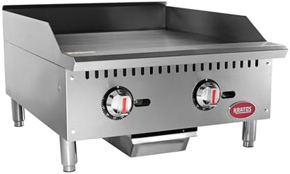 Kratos 24" Wide Commercial Restaurant Gas Countertop Griddle, Thermostatic by Kratos