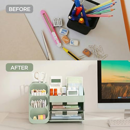 hblife desk organizer with pen pencil holder for, package contents