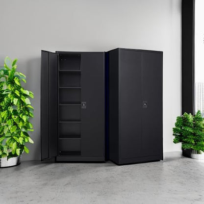MIIIKO Metal Cabinet for Storage, Locking Door Tall Steel Storage Cabinet - Image 6
