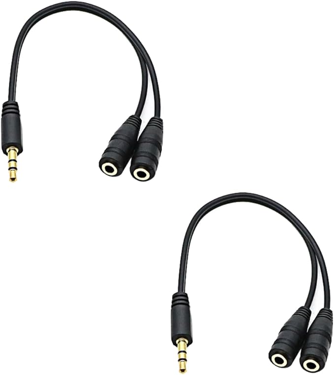 Headphone Splitter for 2 Headphones 2 Way 3.5mm Adapter Aux Cable Mini Jack by ZJKJHJY