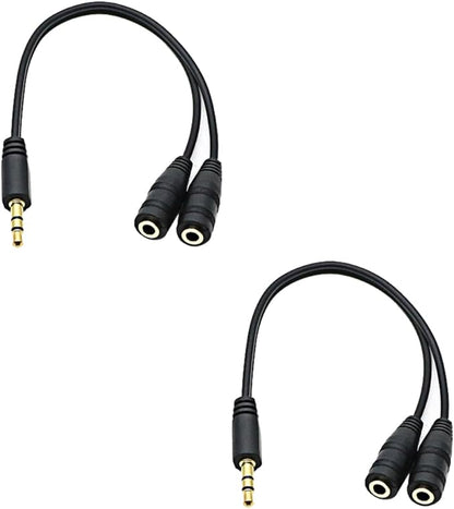 Headphone Splitter for 2 Headphones 2 Way 3.5mm Adapter Aux Cable Mini Jack by ZJKJHJY