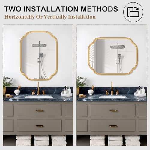 ferytange gold mirrors for bathroom, 18" x 24", package contents
