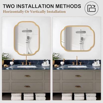 ferytange gold mirrors for bathroom, 18" x 24", package contents