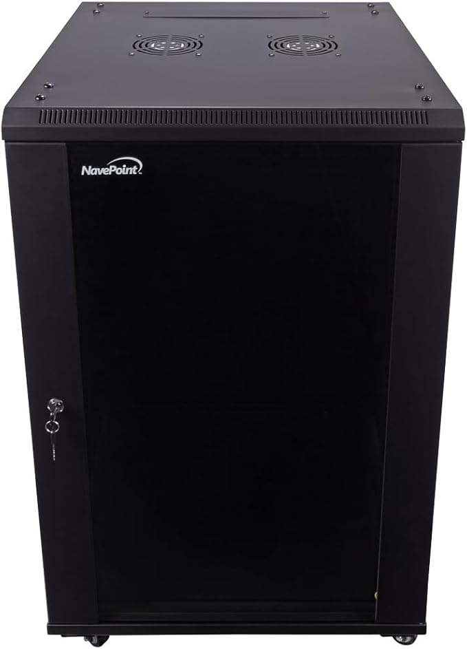 NavePoint 18U Server Cabinet Wall Mount Rack Enclosure by NavePoint