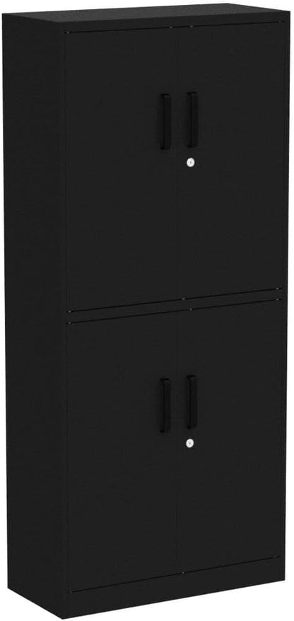 Metal Storage Cabinet with 3 Adjustable Shelves and 4 Doors, Steel Tool Cabinets - Image 6