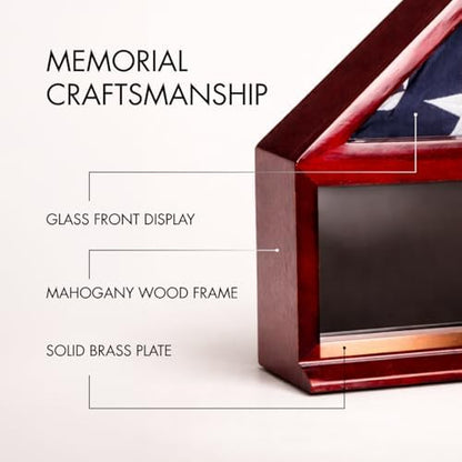 bey-berk custom personalized american flag display case for, close-up detail