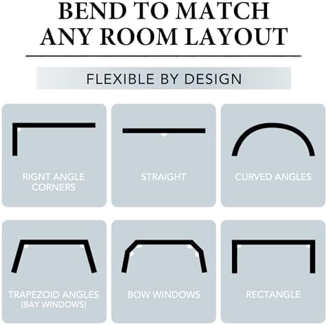 RYB HOME Room Divider Curtain with Flexible Track Wall/Ceiling Mount | Drape for Sliding Door/Living Room/Bedroom/Blackout, Floor to Ceiling with Hooks, Greyish White, W100 x L108, 1 Panel