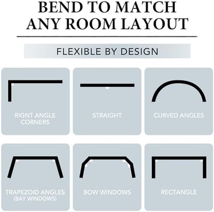 RYB HOME Room Divider Curtain with Flexible Track Wall/Ceiling Mount | Drape for Sliding Door/Living Room/Bedroom/Blackout, Floor to Ceiling with Hooks, Greyish White, W100 x L108, 1 Panel