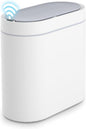 Bathroom Trash Can with Lid 2 Gallon Slim Motion Sensor Garbage Can Narrow by SYNCVIBE