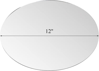 Set of 12 Round Mirrors for Centerpieces, 12 Inch Glass Mirrors Candle Plate Circle Mirror Trays Large Glass Mirror Tiles for Table Centerpieces, Wedding, Party Decorations, Crafts, Wall Decor