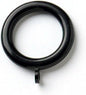 Merriway BH03245 (24 Pcs) Plastic Curtain Drapery Pole Rod Rings with Fixed Eye, Inner Diameter 37mm (1.7/16 inch) Outer Diameter 50mm (2 inch) Black - Pack of 24 Pieces