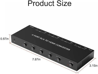 4 AV to HDMI RCA to HDMI Converter 1080P/720P 4 Way RCA Composite CVBS AV - Image 3