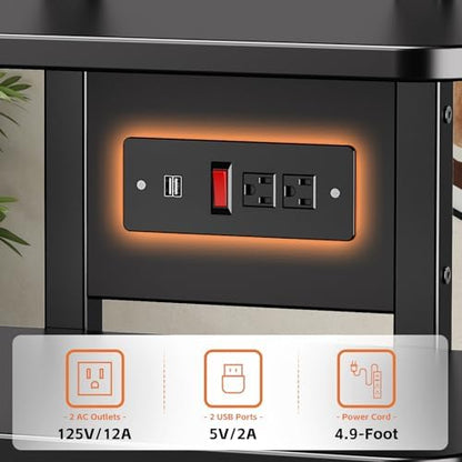 cabte mobile av media stand with outlets and, side view