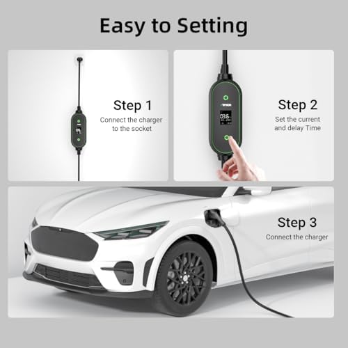 Level 1&2 EV Charger-ETL Certified,16A 110V-240V with 25FT Charging Cable