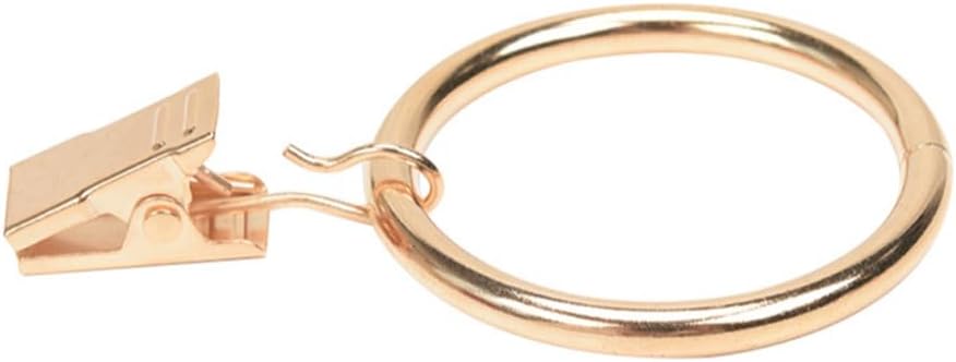 leoyoubei Metal Drapery Curtain Rings with Clips,Decorative Drapery Curtain Clip Rings, Premium Iron Metal Material 30-Pieces-Interior Diameter (Rose Gold, 2.5")