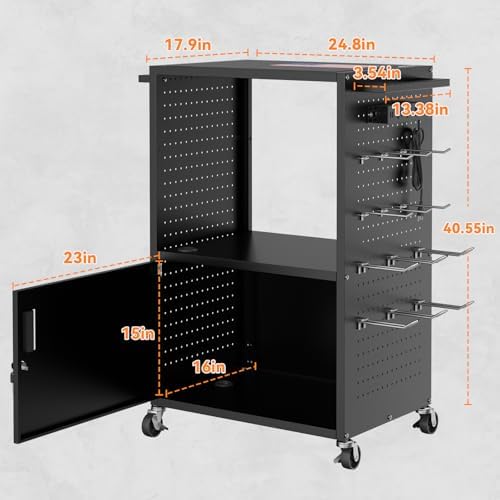 mobile av cart, heavy duty rolling computer cart shown in use