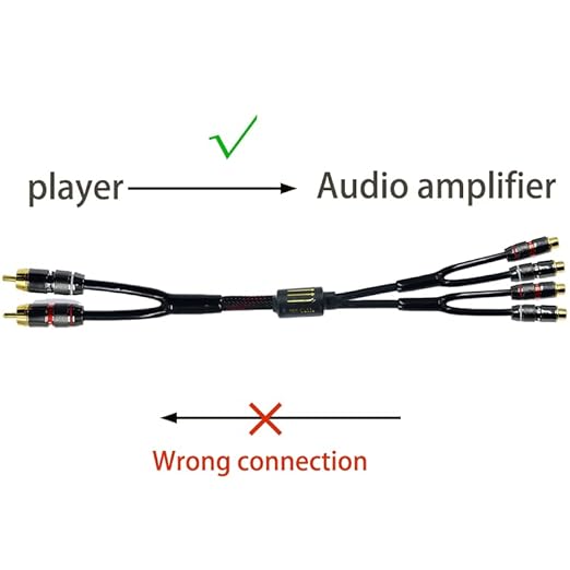 Arklove 10ft Shielded RCA Plug Splitter Stereo Audio Video Cable 2 Male to 4 - Image 4