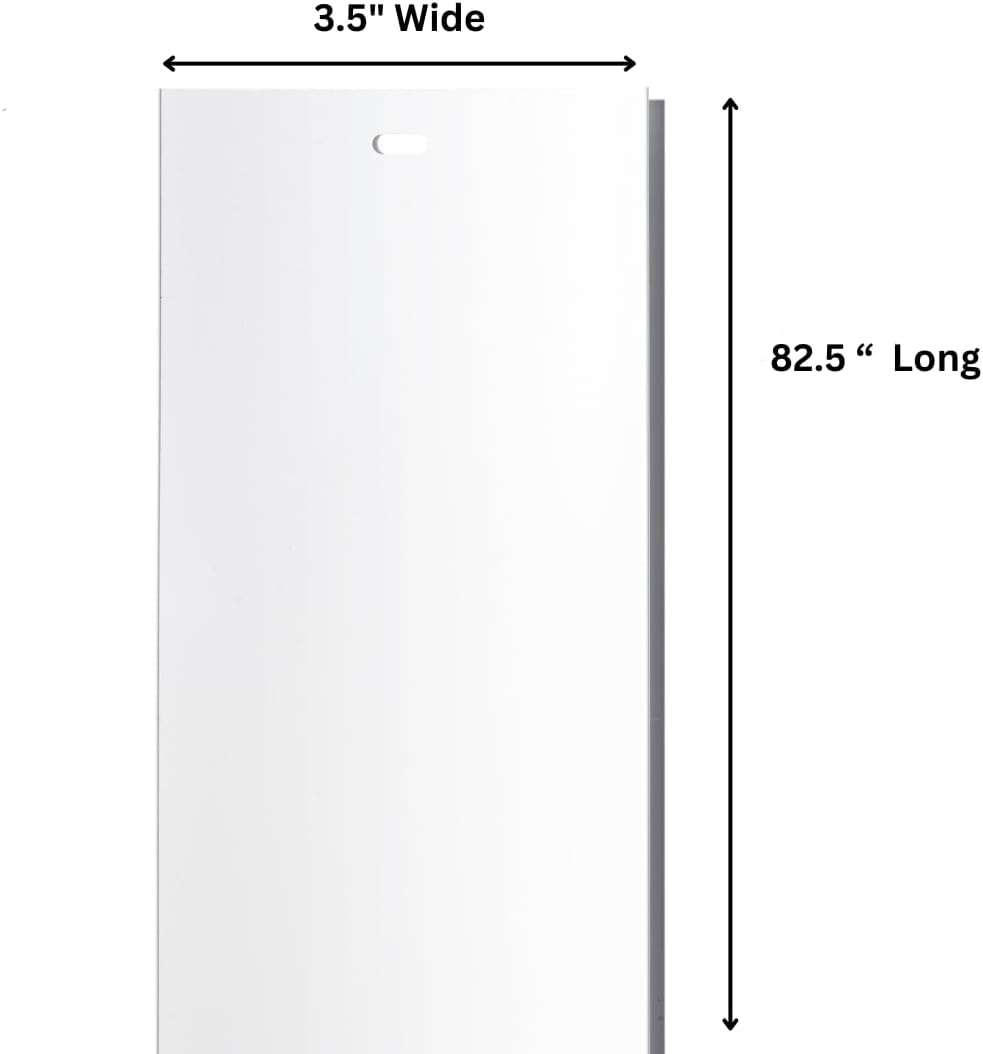 White Vertical Blinds Replacement Slats, for Doors and Windows. Easy Install Standard Replacement, 82.5” Long x 3.50" Wide (4)