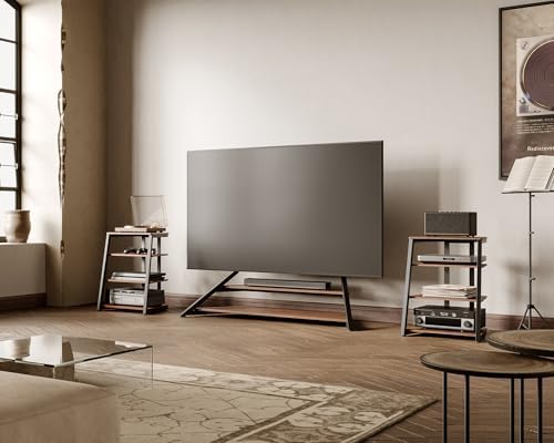 fitueyes 4-tier av media stand corner shelf for on a desk or shelf