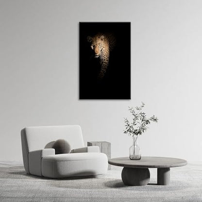 SEVEN WALL ARTS Leopard Wall Art Wildlife Portrait Photography Close-Up Animal Print Framed Artwork for Living Room, Bedroom, or Office Decor, 24"x36"