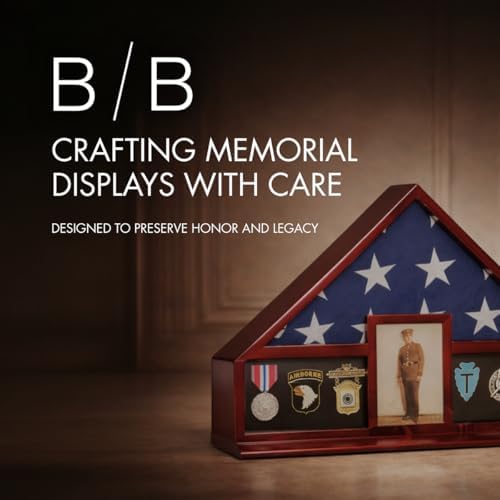 bey-berk custom personalized american flag display case for, front angle view