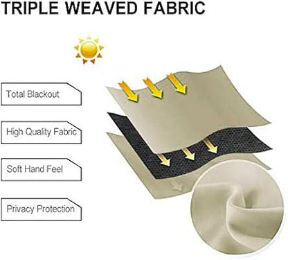 DWCN Light Beige Room Darkening Curtains - Image 4
