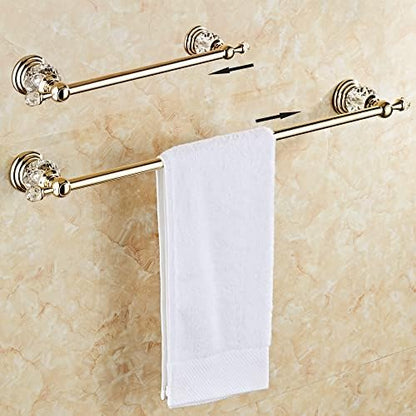 crystal bathroom hardware set,adjustable towel rack, toilet roll, side view