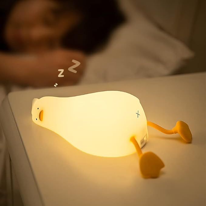 Lying Flat Duck Night Light, 3 Level Dimmable LED Nursery Nightlight, Cute - Image 3
