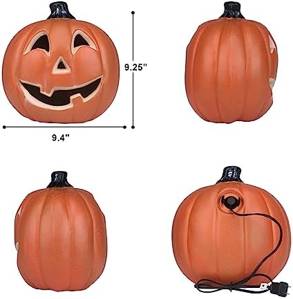 11" Jack O Lantern Halloween Pumpkin Lantern Light Up Pumpkin Decoration...