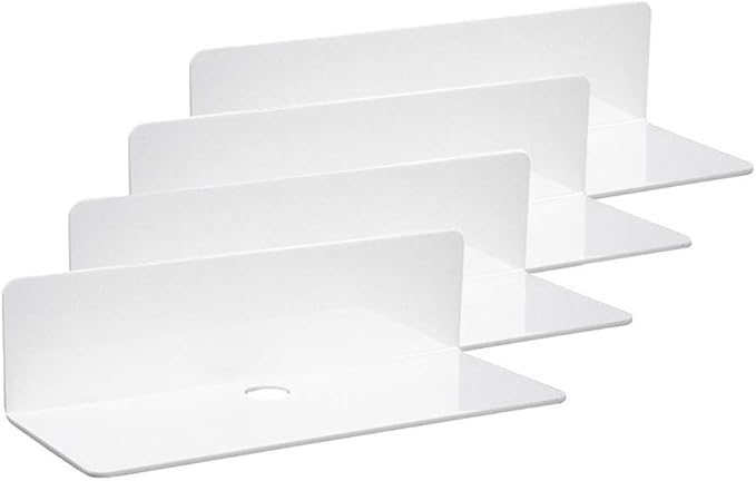IEEK 9 Inch Acrylic Floating Shelves Set of 4, Small Wall Display Shelf by IEEK