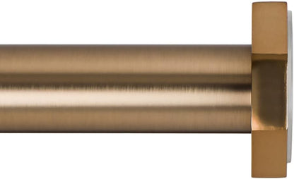 Ivilon Tension Curtain Rod - Hexagonal Spring Tension Rod for Windows or Shower, 54 to 90 Inch, Warm Gold